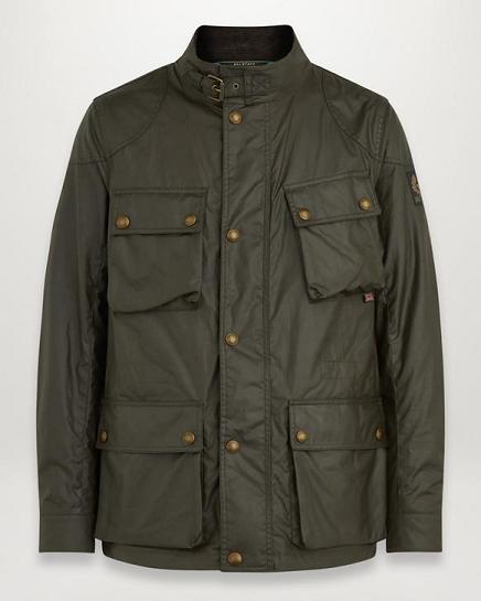 Veste Cirée Belstaff Homme Fieldmaster Vert Olive Coton Soldes WM6730894